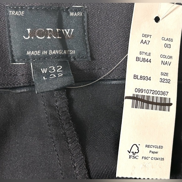 NWT J. Crew: 770™ Straight-fit Tech Pant For Men in Navy Blue, Size W32 X L32 - Picture 8 of 13